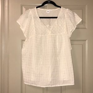 Cap sleeve with and gold blouse